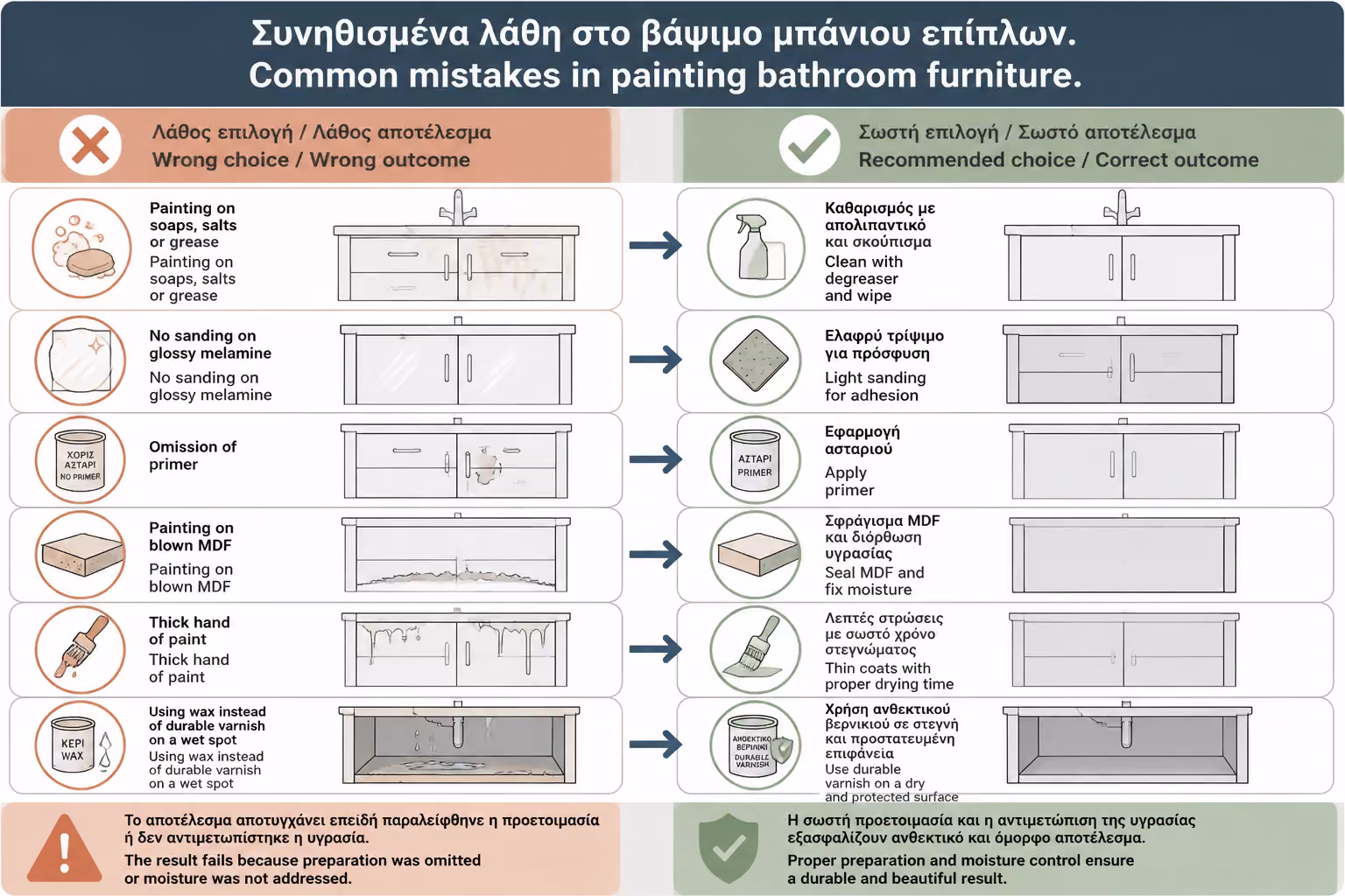 Εικονογράφηση για 19. Συχνά λάθη στο βάψιμο επίπλου μπάνιου