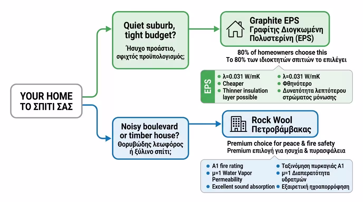 Μοντέλο 10x10 - ετυμηγορία πετροβάμβακα vs πολυστερίνης