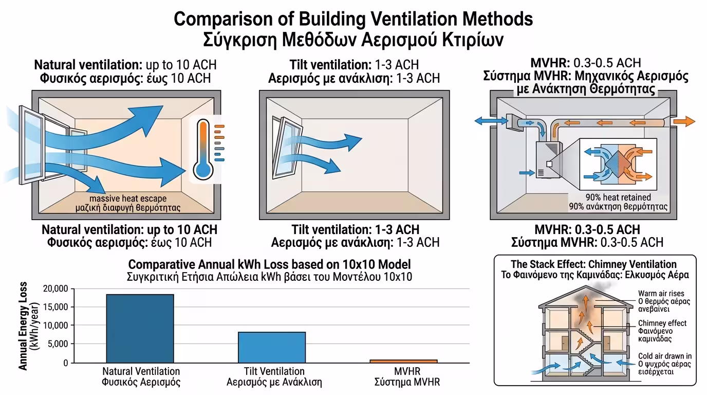Εναλλαγές αέρα και απώλειες αερισμού