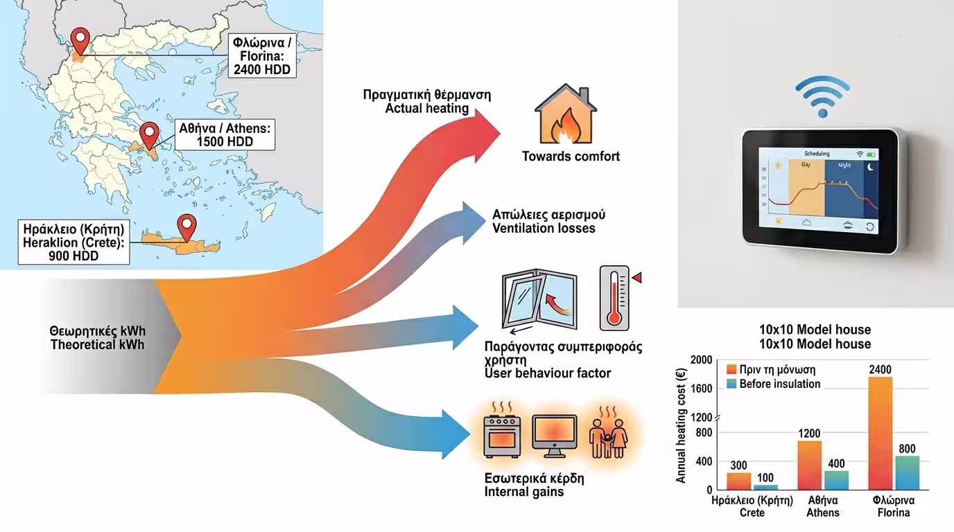 Πραγματική κατανάλωση ενέργειας σε kWh