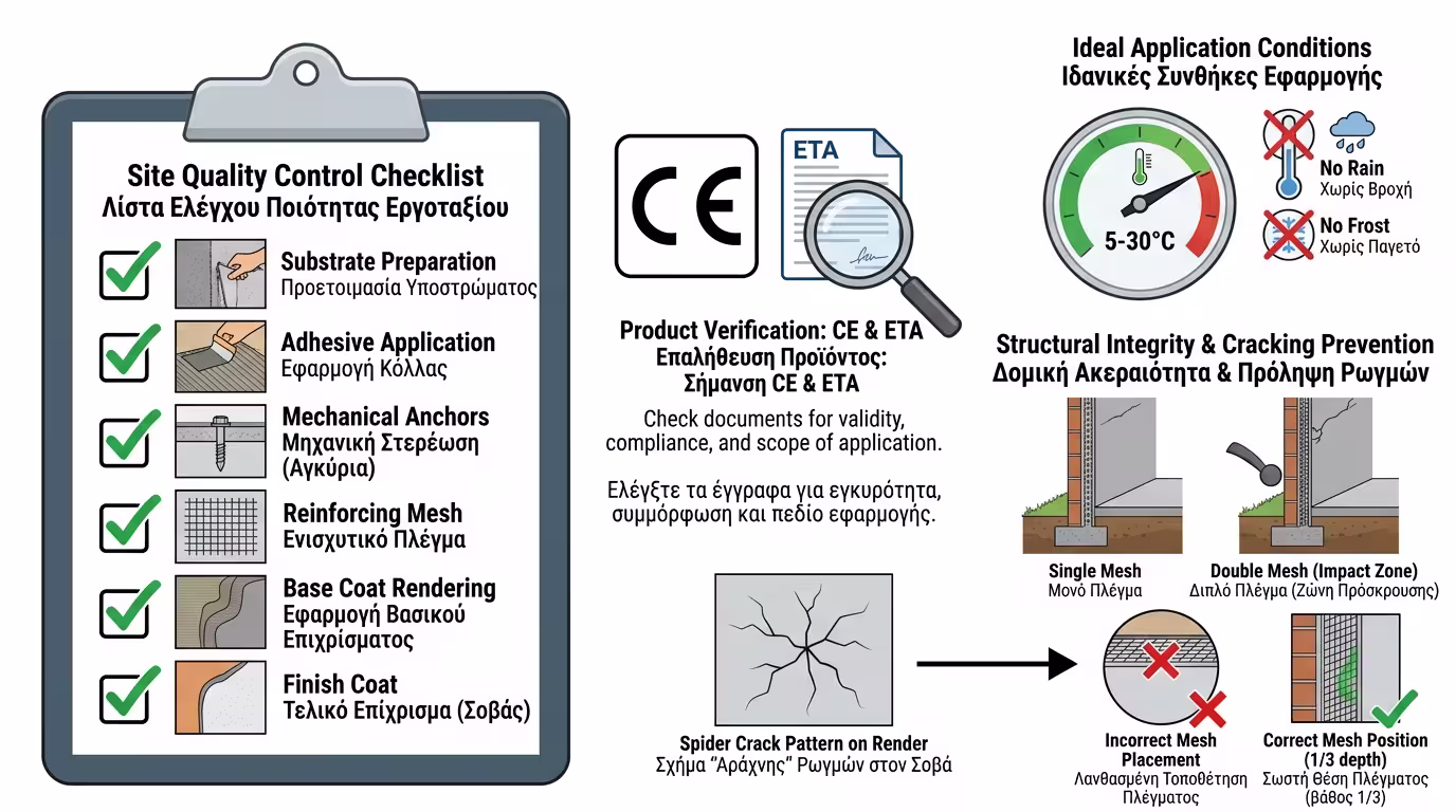 Ποιοτικός έλεγχος εργοταξίου θερμομόνωσης