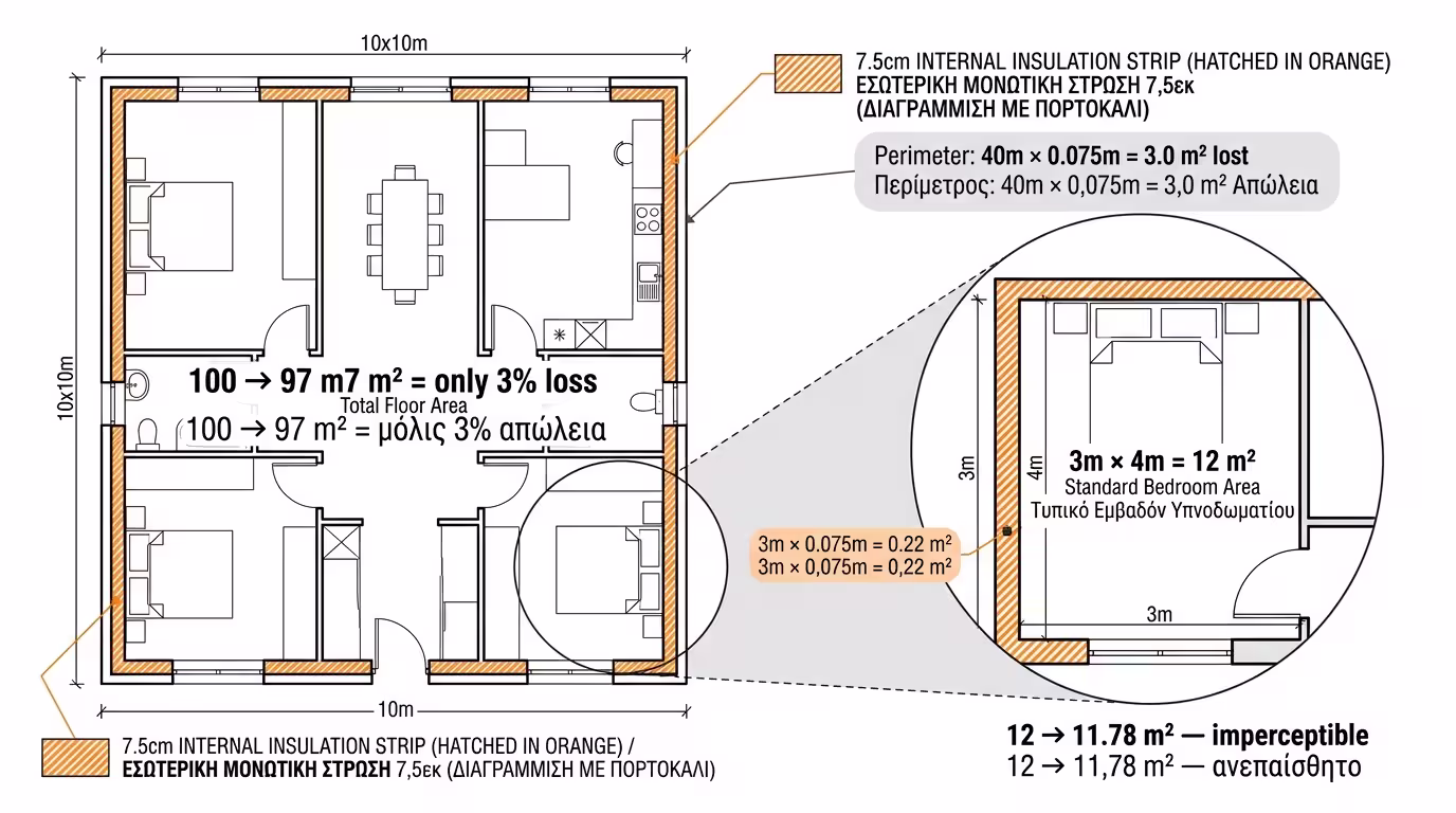 Υπολογισμός απώλειας χώρου στο Μοντέλο 10x10