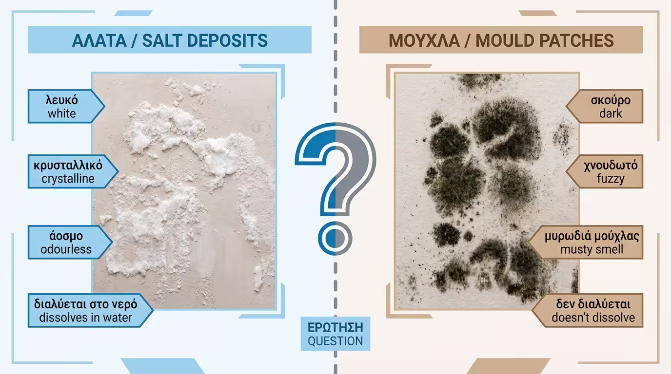 Πίνακας σύγκρισης: άλατα vs μούχλα