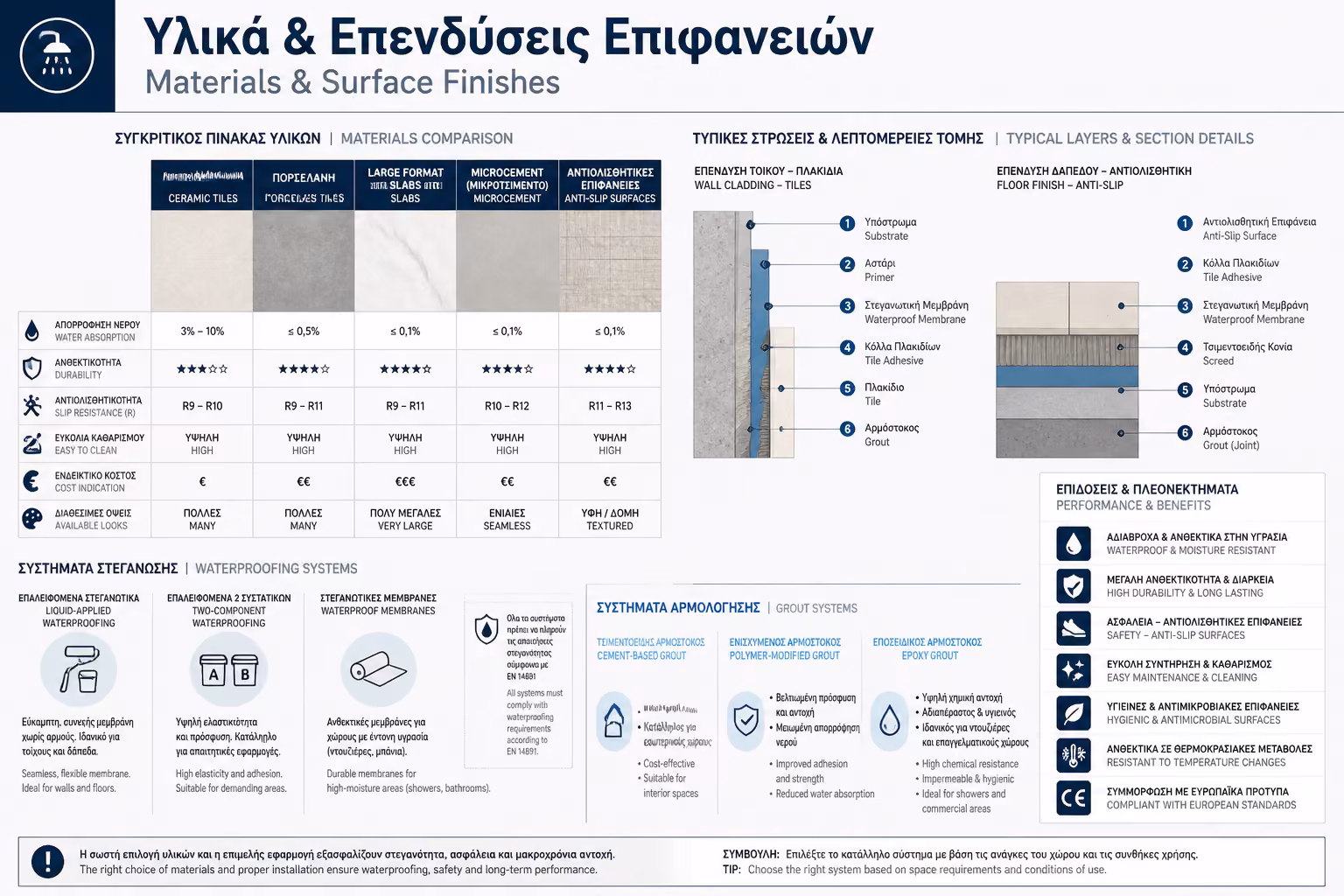 Υλικά & Επενδύσεις Επιφανειών