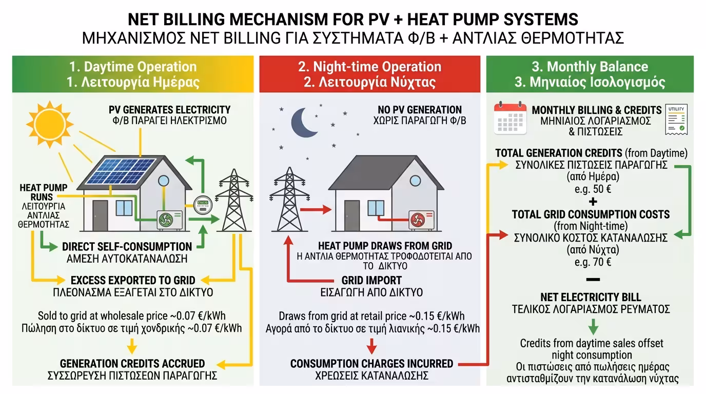 Net Billing - αυτοκατανάλωση και πώληση περίσσειας στο δίκτυο
