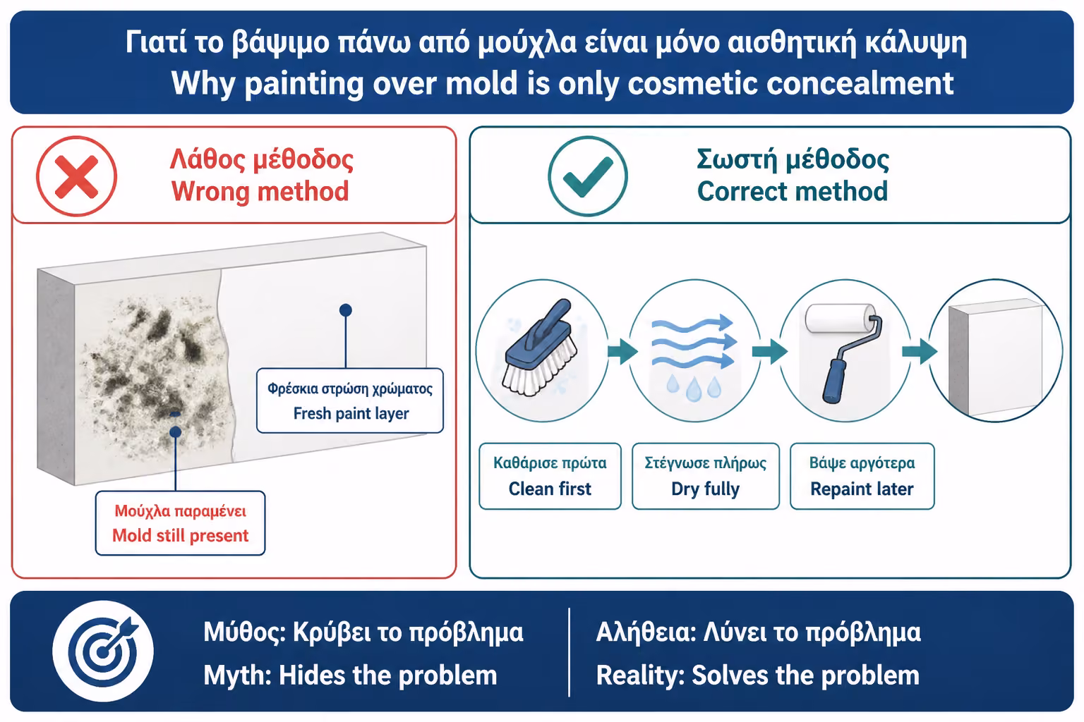 Εικονογράφηση για 1. Γιατί δεν πρέπει ποτέ να βάφετε πάνω από μούχλα