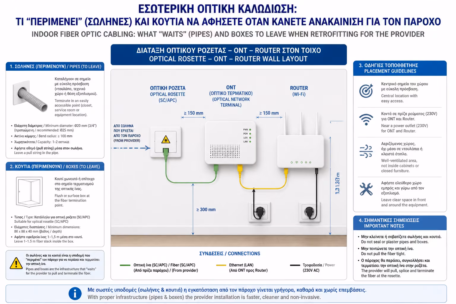 Εικονογράφηση για 3. Η Οπτική Πρίζα (Rosette) & Ο Εξοπλισμός (Τι θα μπει στον τοίχο;)