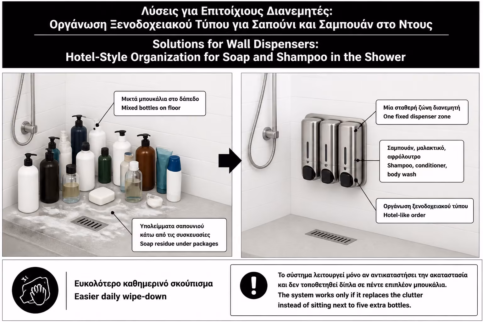 Εικονογράφηση για 1. Γιατί τα dispensers τοίχου αλλάζουν την εικόνα της ντουζιέρας