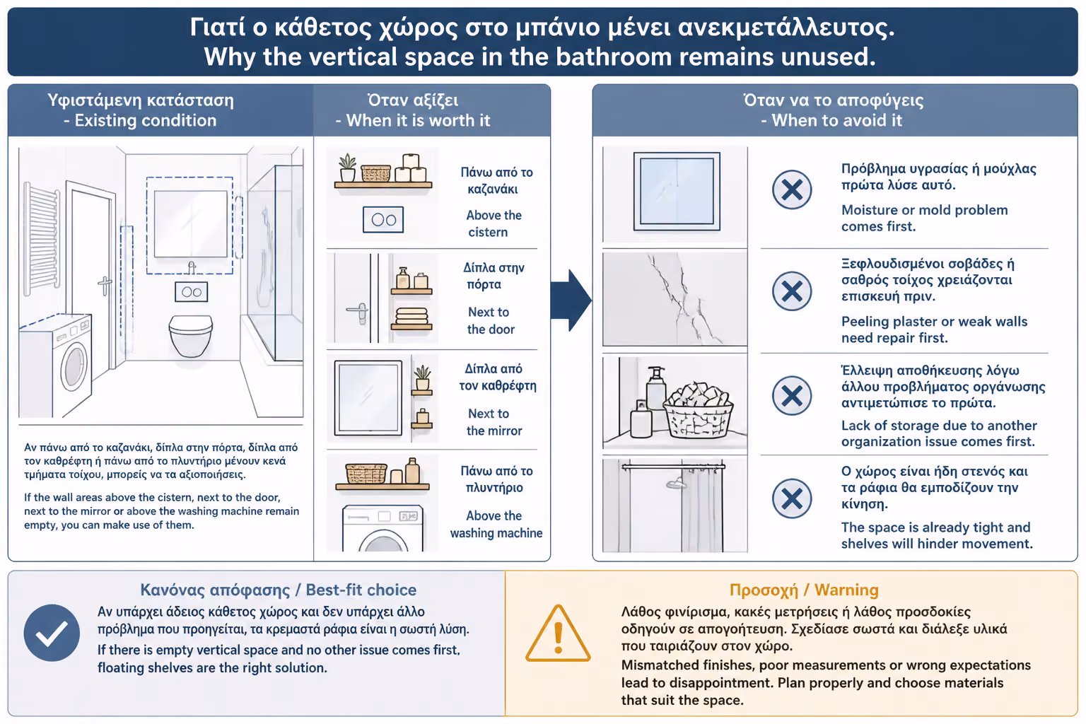 Εικονογράφηση για 1. Γιατί ο κάθετος χώρος στο μπάνιο μένει ανεκμετάλλευτος