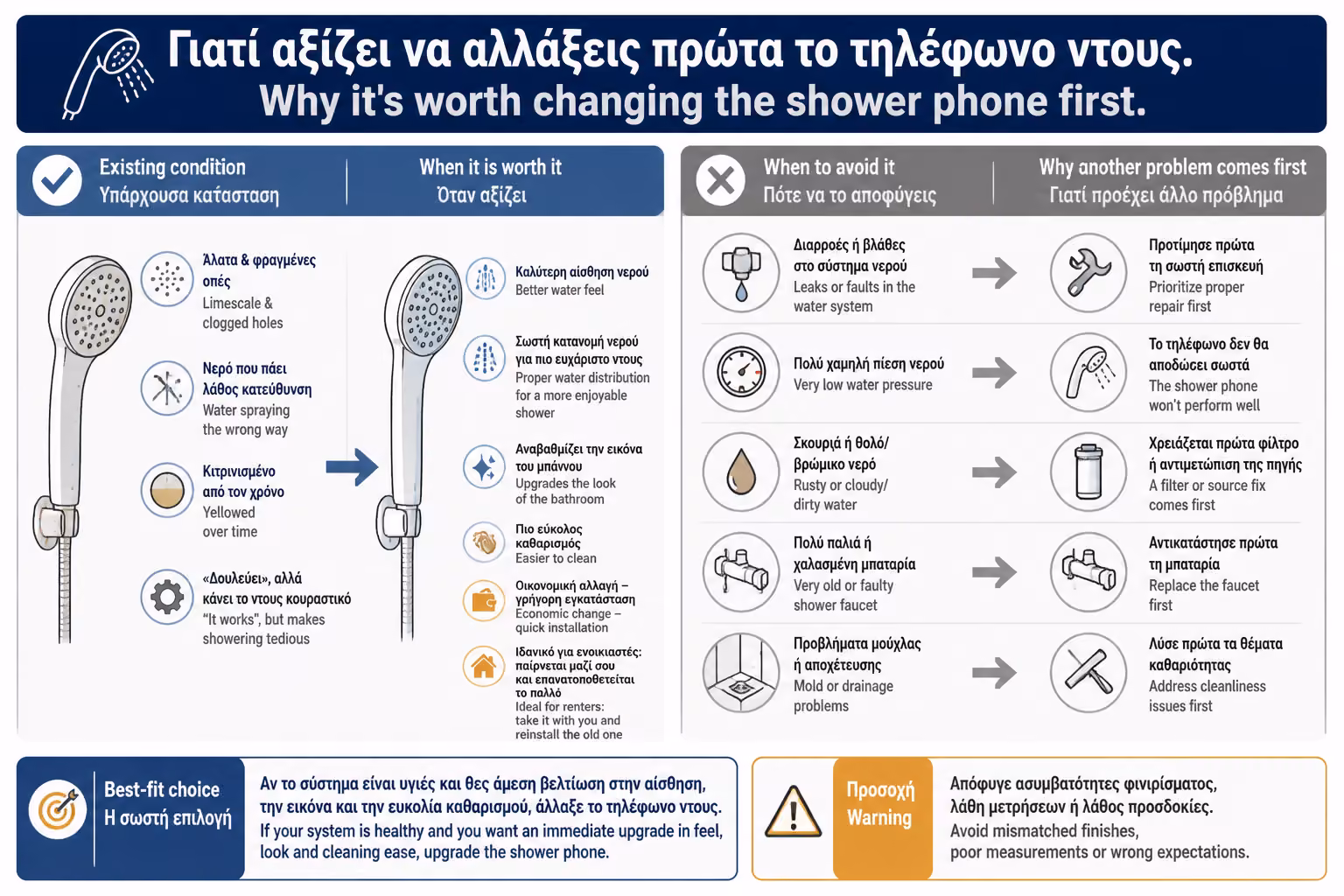 Εικονογράφηση για 1. Γιατί αξίζει να αλλάξετε πρώτα το τηλέφωνο ντους