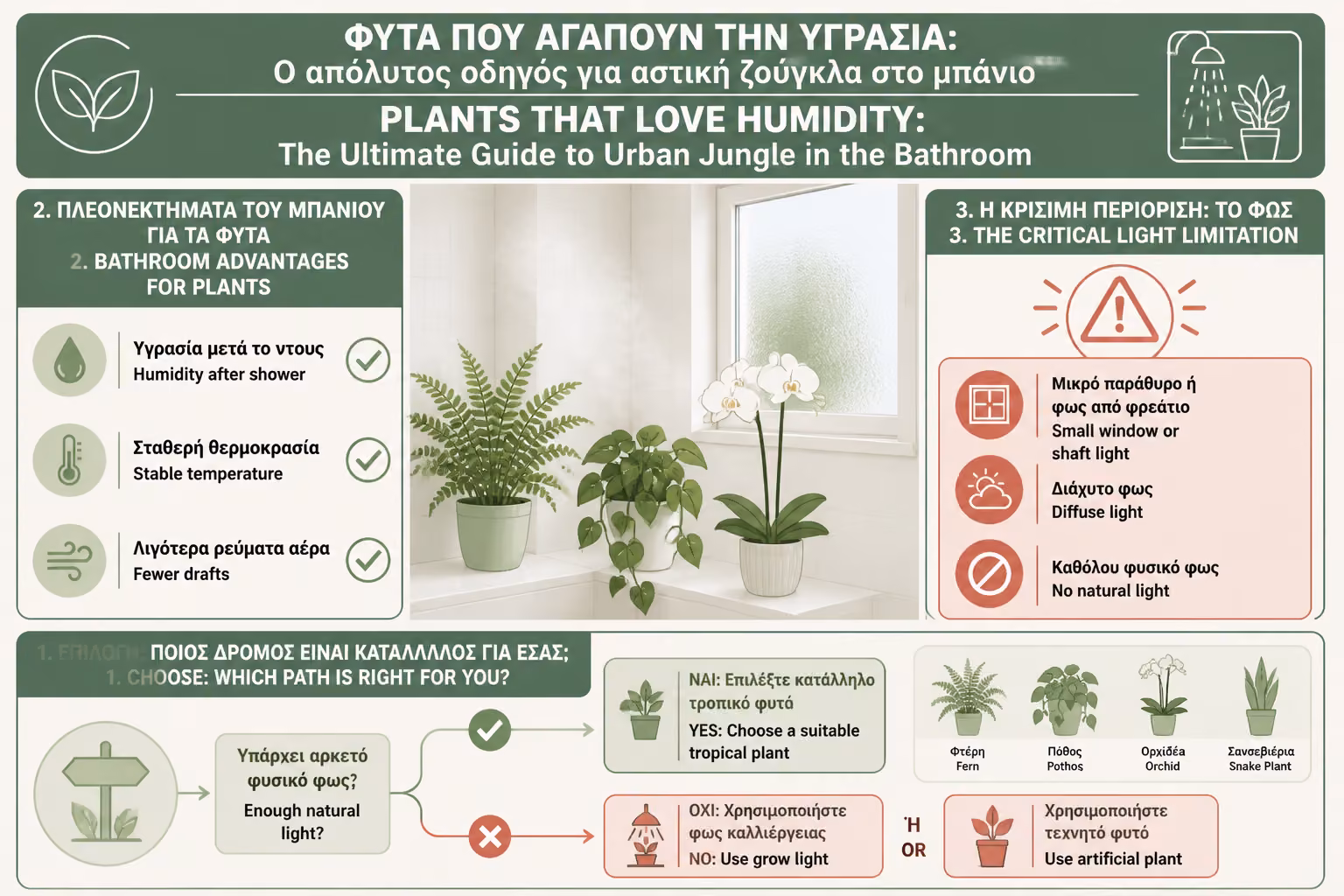 Εικονογράφηση για 1. Γιατί το μπάνιο μπορεί να είναι ιδανικό για φυτά