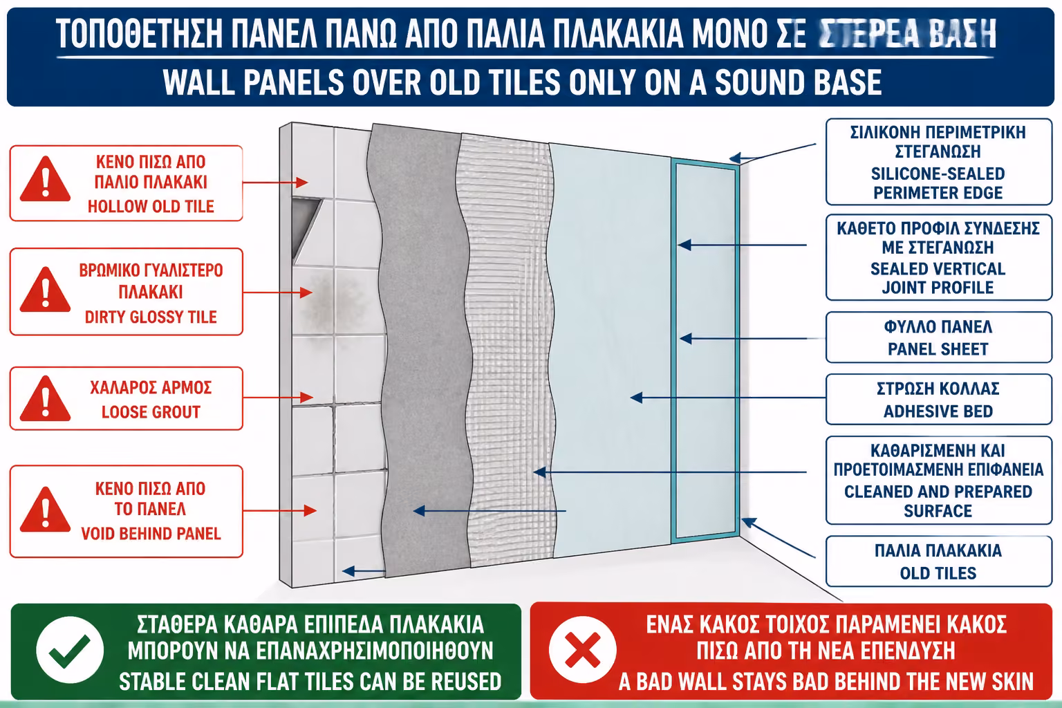 Εικονογράφηση για 7. Μπορούν να κολληθούν πραγματικά πάνω στα παλιά πλακάκια;