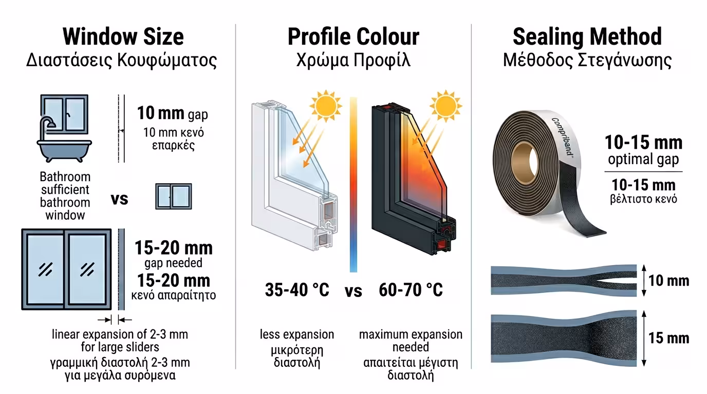 Παράγοντες που επηρεάζουν τον αρμό: χρώμα, μέγεθος, μέθοδος στεγάνωσης