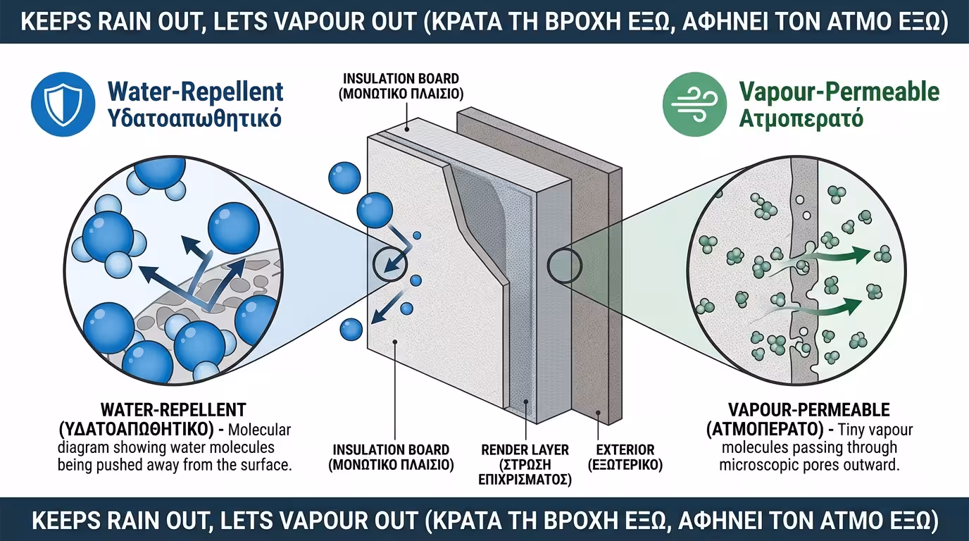 Παστώδεις σοβάδες - ακρυλικοί και σιλικονούχοι