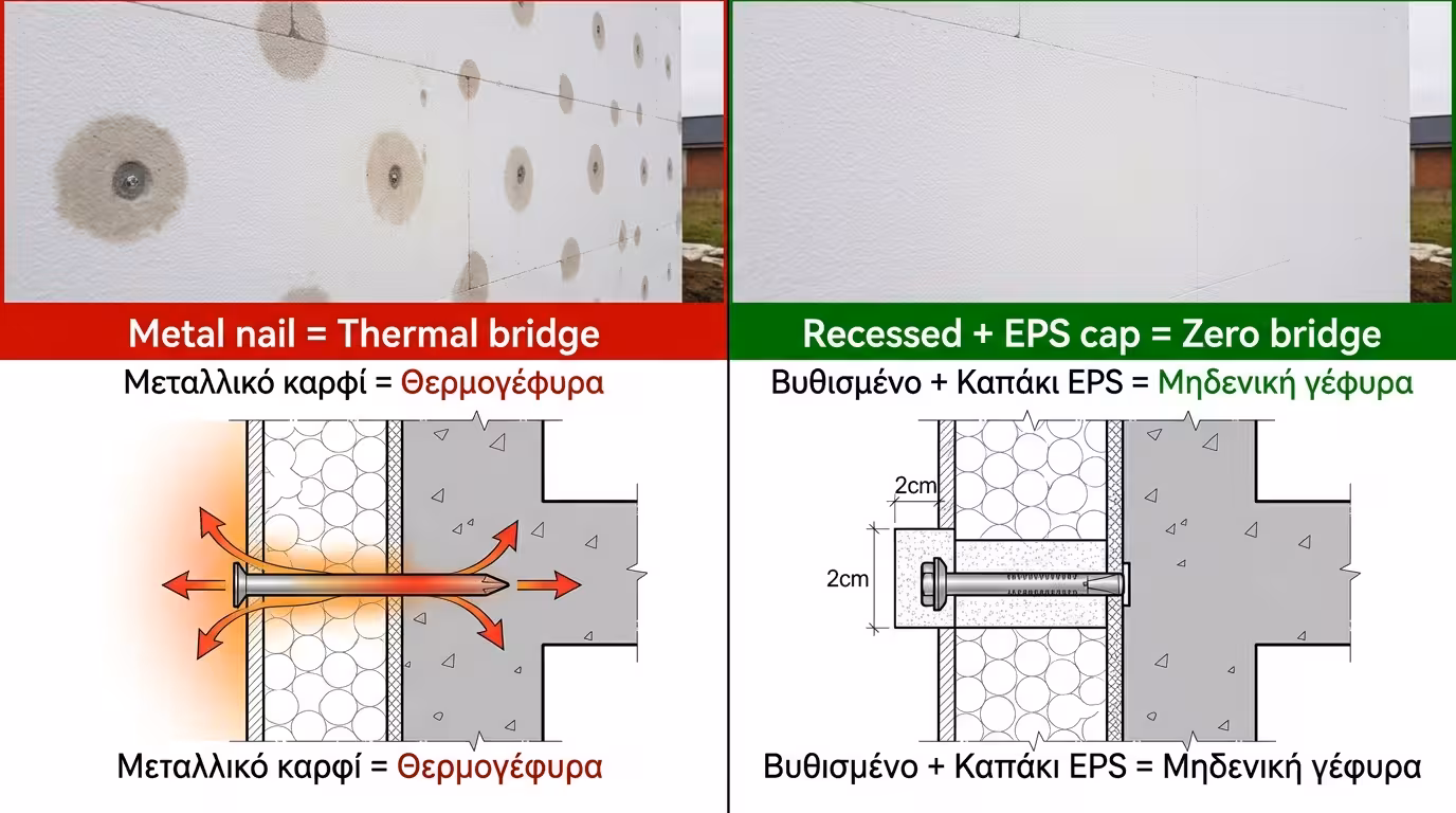 Φαινόμενο πασχαλίτσας - στρογγυλές βούλες υγρασίας από βύσματα