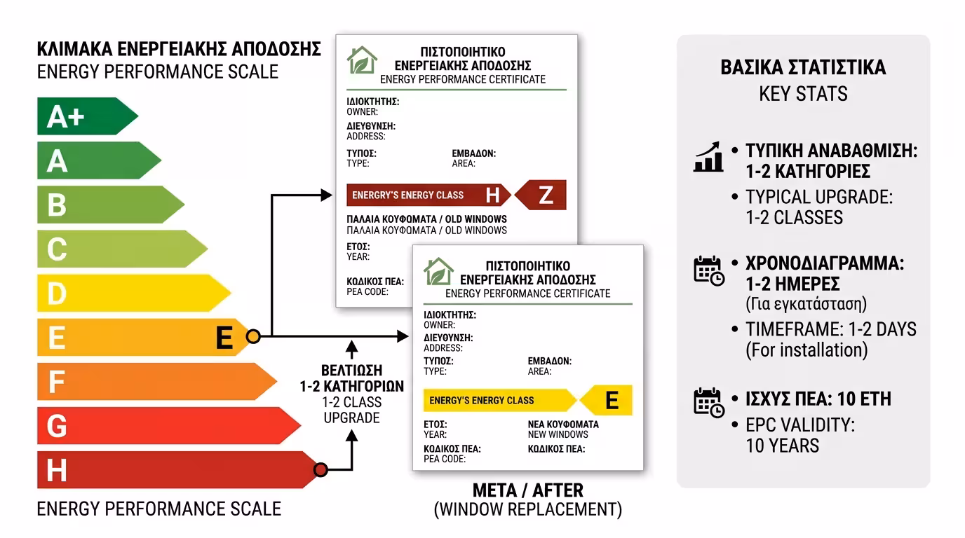 Πιστοποιητικό Ενεργειακής Απόδοσης (ΠΕΑ) - κλάσεις ενεργειακής κατάταξης