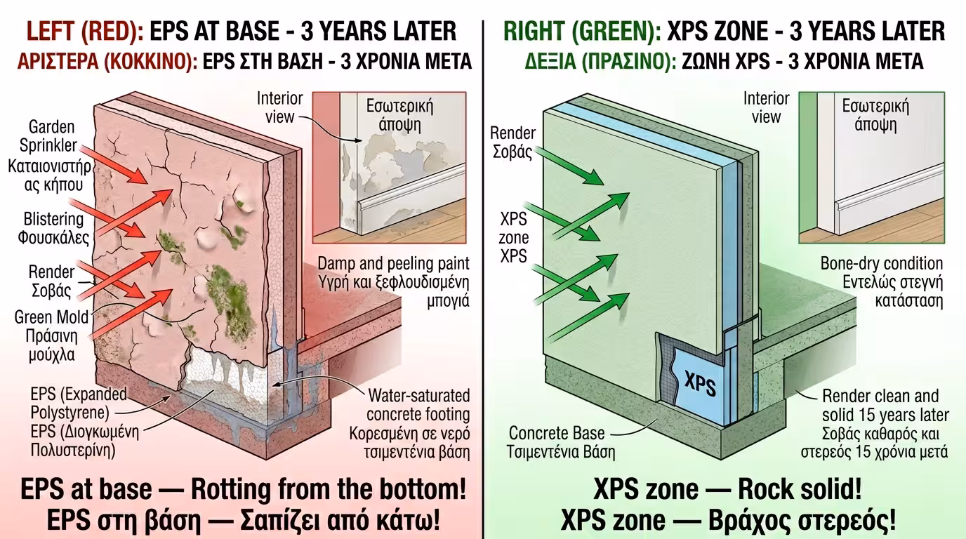 Πείραμα 10x10 - EPS vs XPS στη βάση κτιρίου