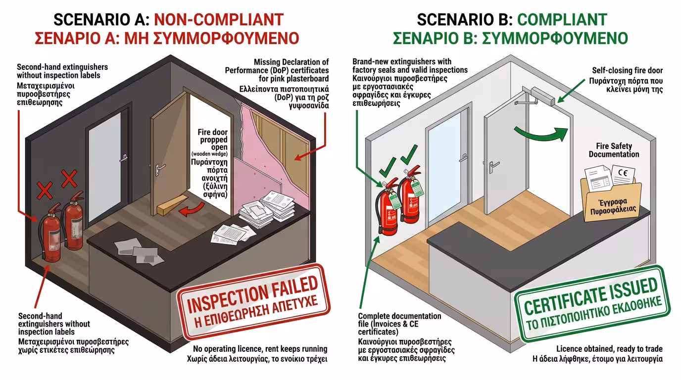 Πείραμα: καφετέρια 4×4 - αυτοψία με λάθη vs τέλεια συμμόρφωση