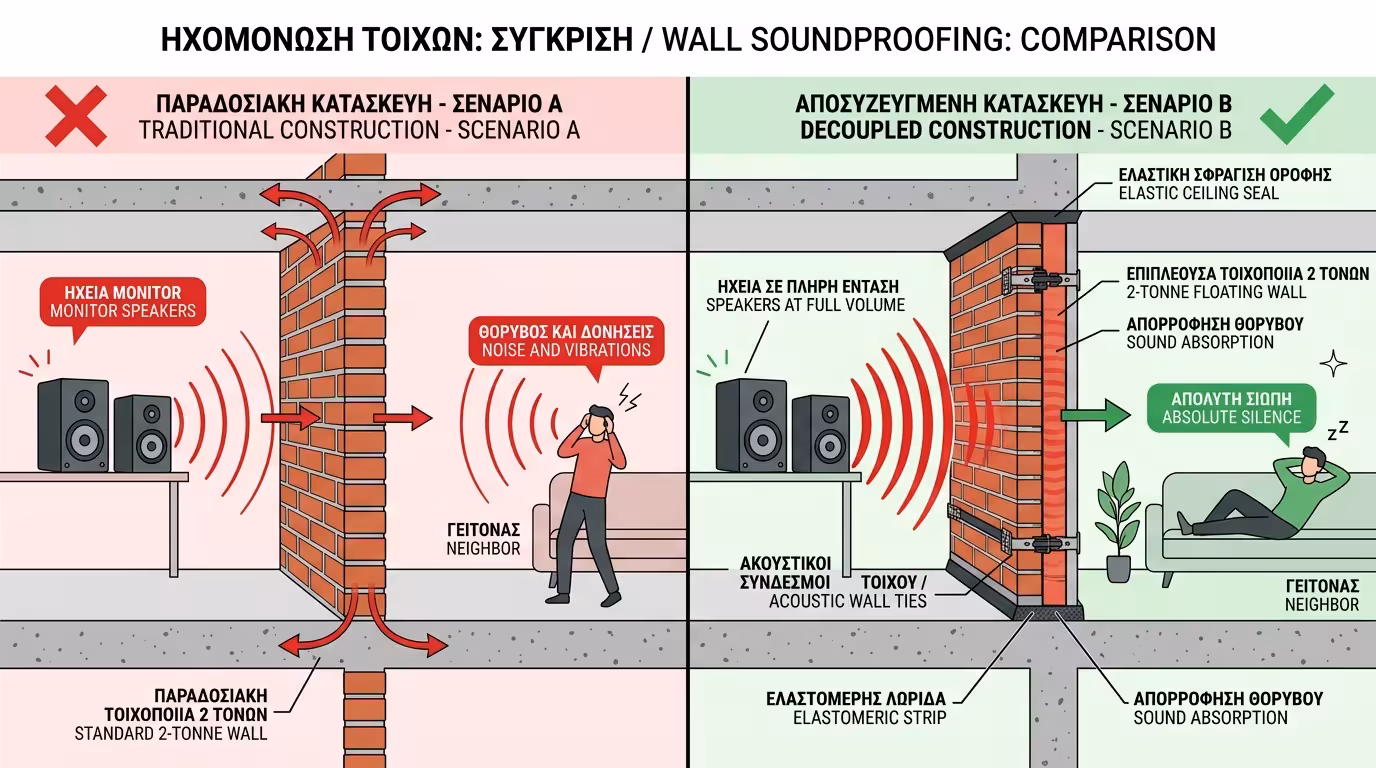 Πείραμα: Σενάριο Α (κλασικό χτίσιμο, μπάσα στους γείτονες) vs Σενάριο Β (αποσύζευξη, σιωπή)