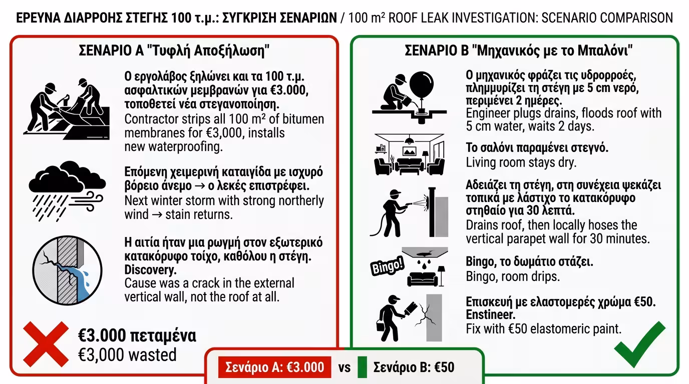 Πείραμα - τυφλό ξήλωμα vs Water Test