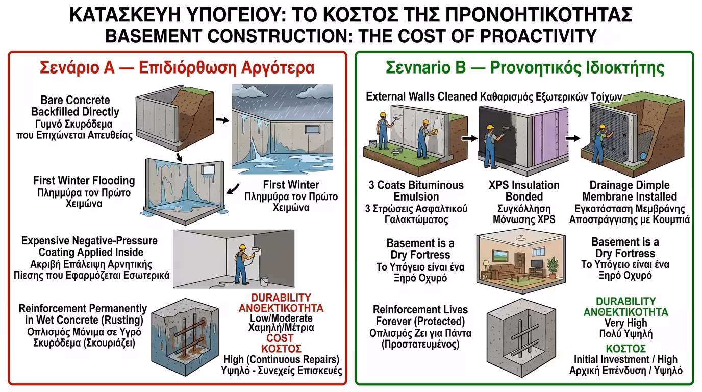 Πείραμα υπογείου - θα το φτιάξω αργότερα vs προνοητικός ιδιοκτήτης