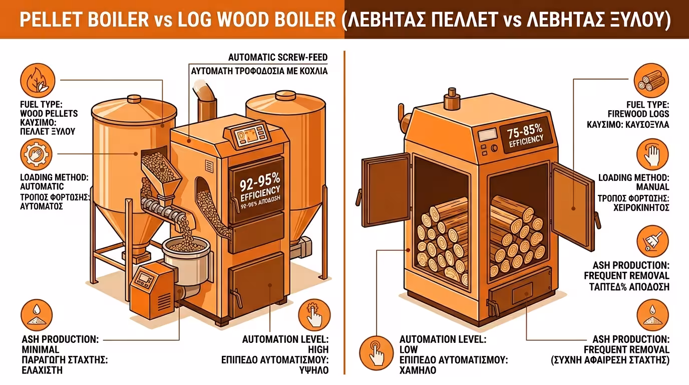 Σύγκριση λέβητα pellet και λέβητα ξύλου - εισαγωγή