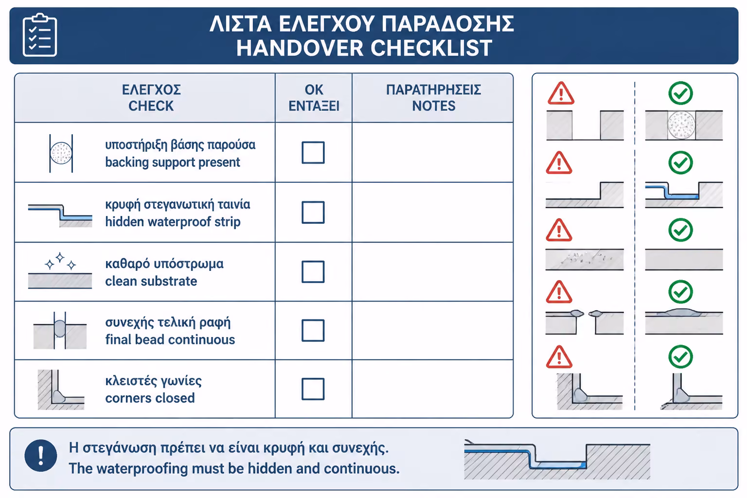 Εικονογράφηση για 18. Πρακτικό checklist πριν την παράδοση