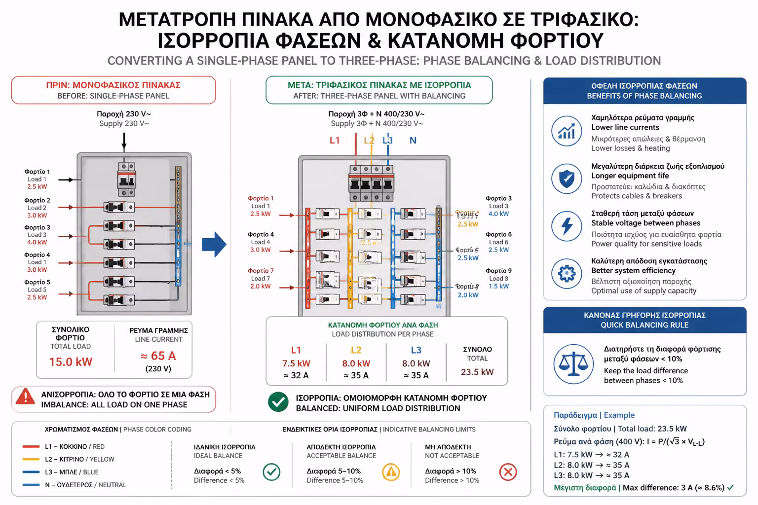Ζύγισμα φάσεων και κατανομή μεγάλων φορτίων