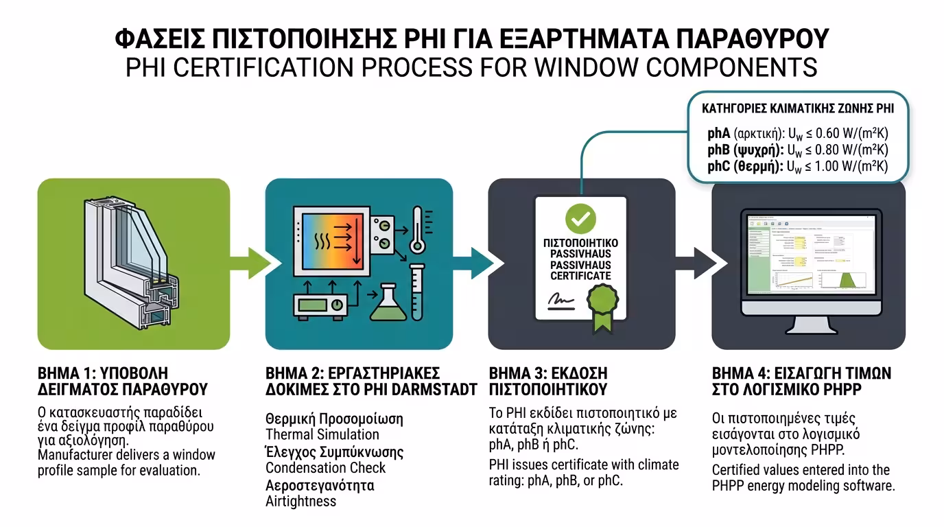 Πιστοποίηση PHI Certified Passive House Component - σήμα ποιότητας