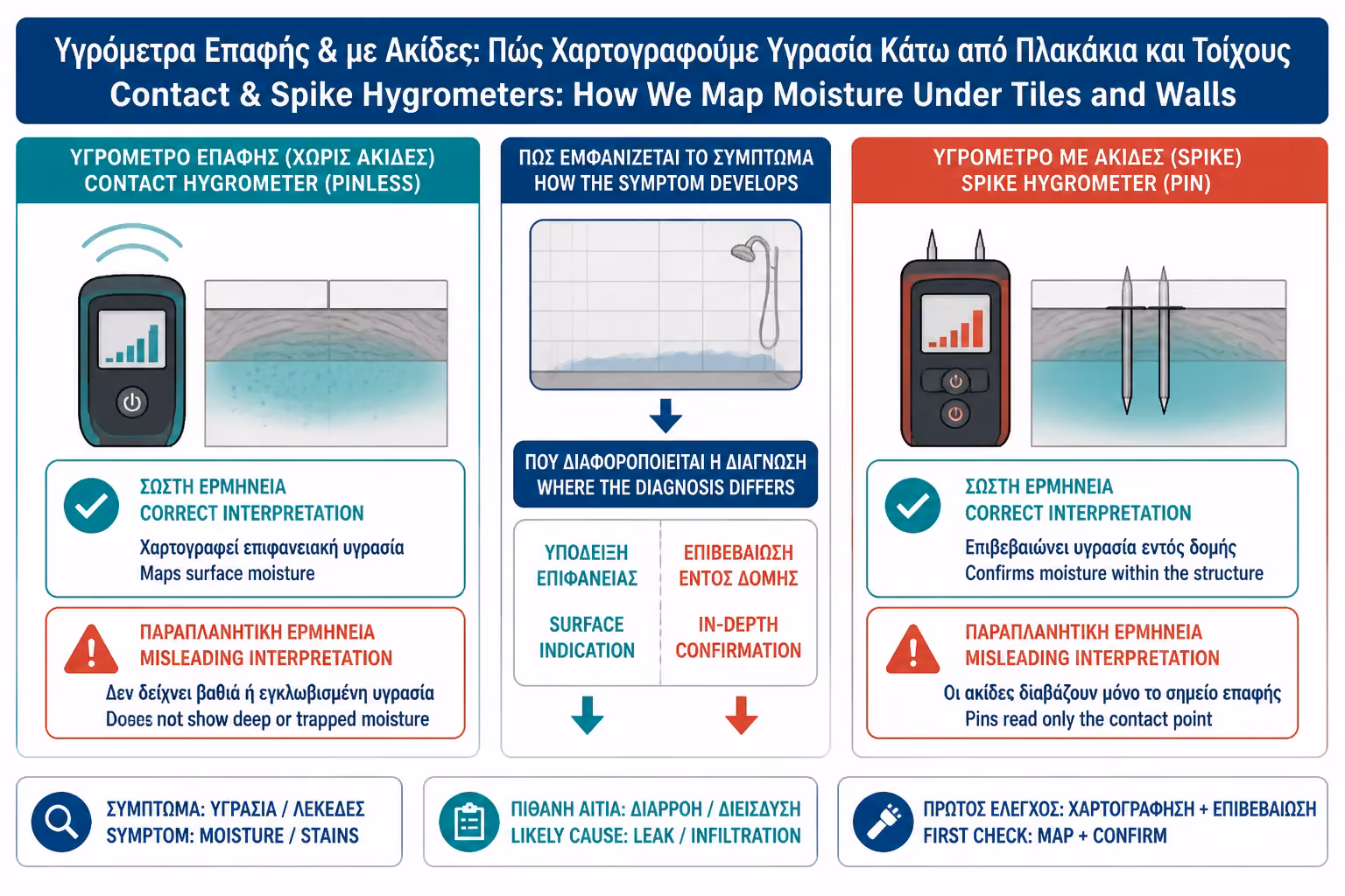 Εικονογράφηση για 2. Υγρασιόμετρο επαφής: μη καταστροφική πρώτη χαρτογράφηση