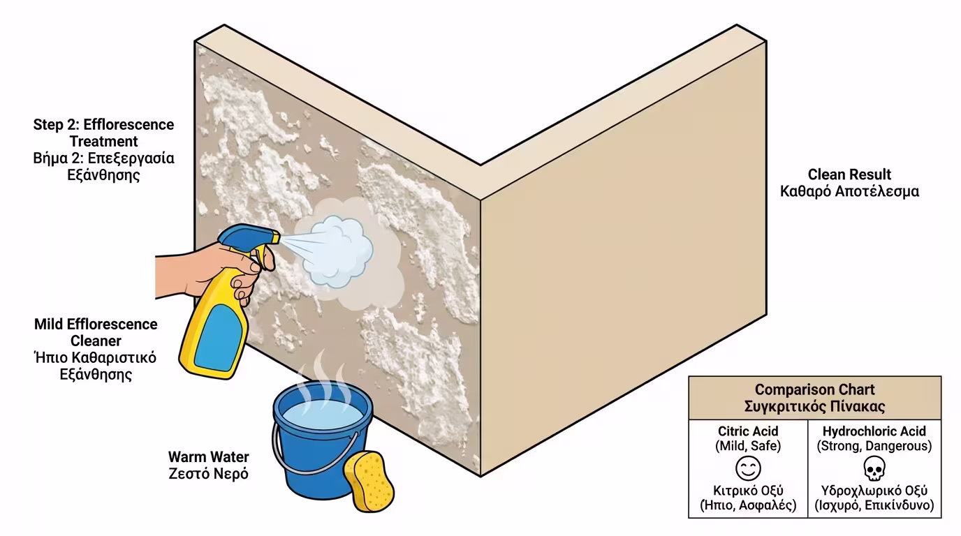 Οικολογικές λύσεις (Λευκό ξύδι) & Ήπια Επαγγελματικά χημικά (Σουλφαμικό οξύ)