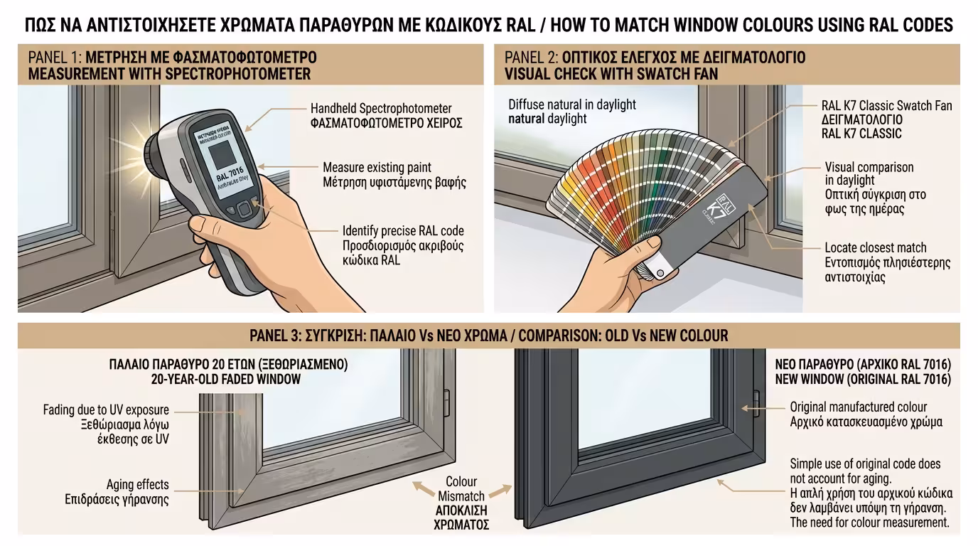 RAL αντιστοίχιση - φασματοφωτόμετρο, κωδικός χρώματος