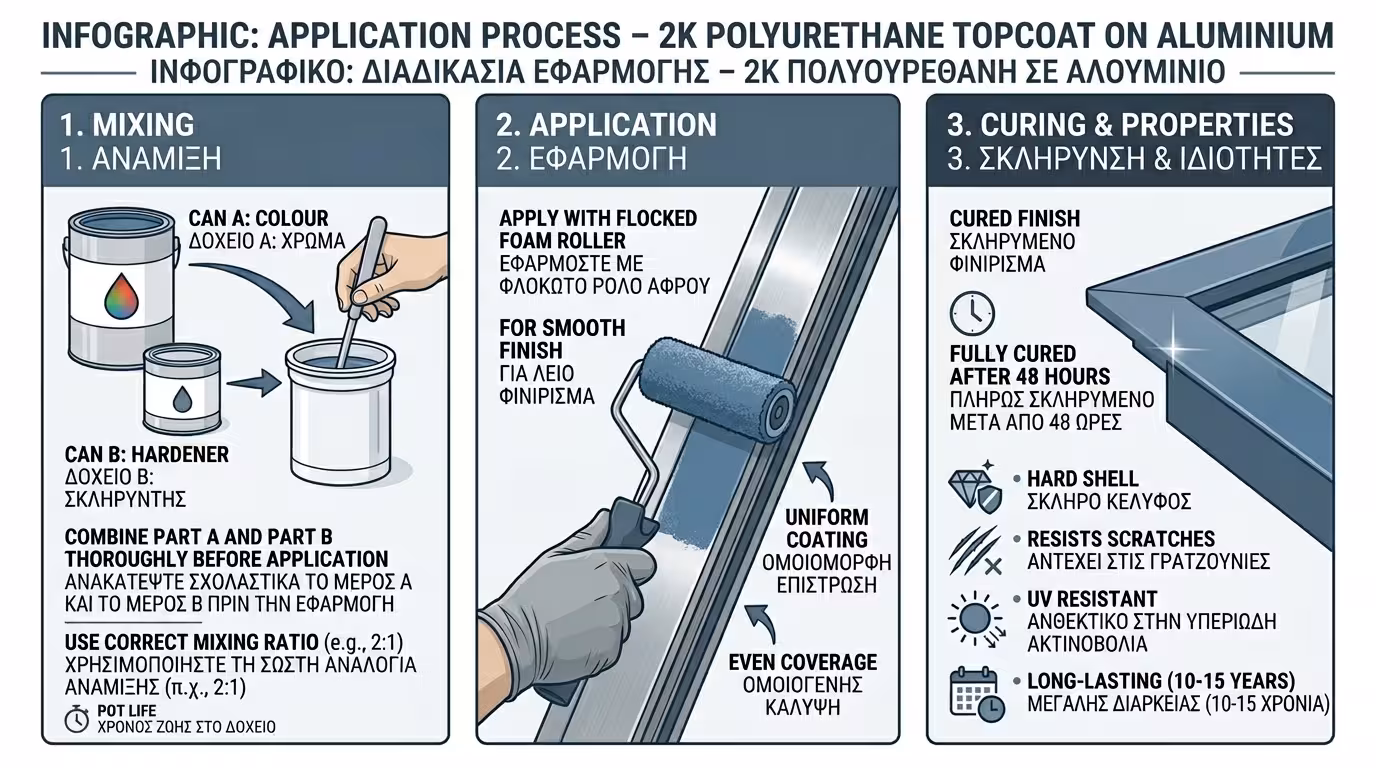 Πολυουρεθάνη 2K - ρολό αφρού - τελικό χρώμα σαν εργοστασιακό