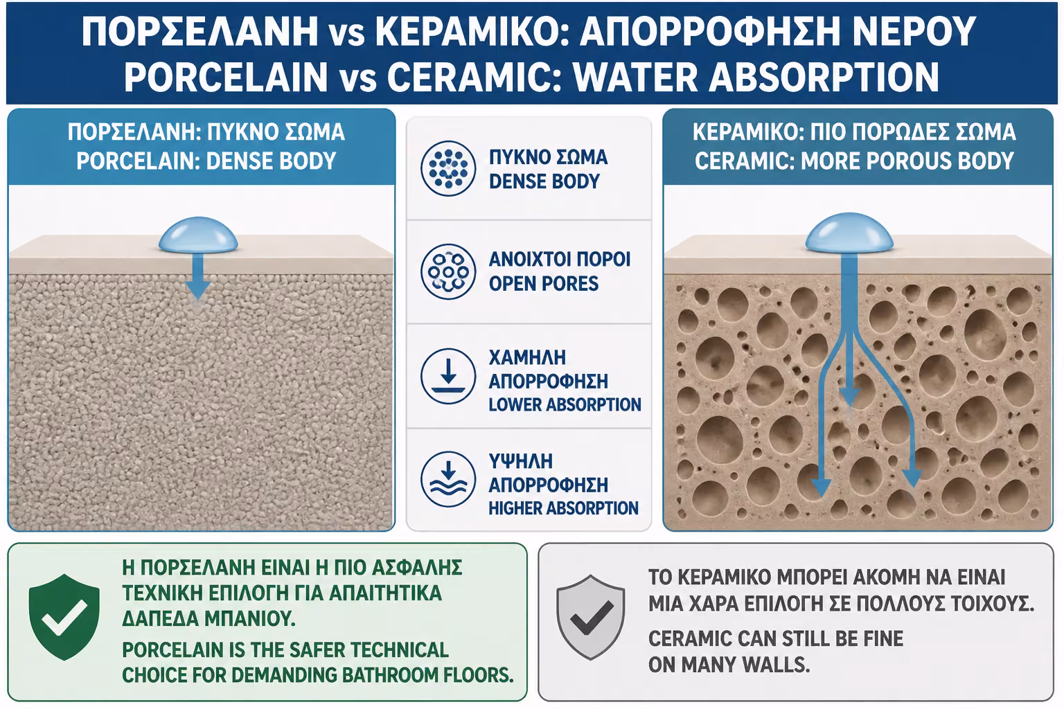 Εικονογράφηση για 3. Γιατί το porcelain έχει τόσο χαμηλή απορροφητικότητα
