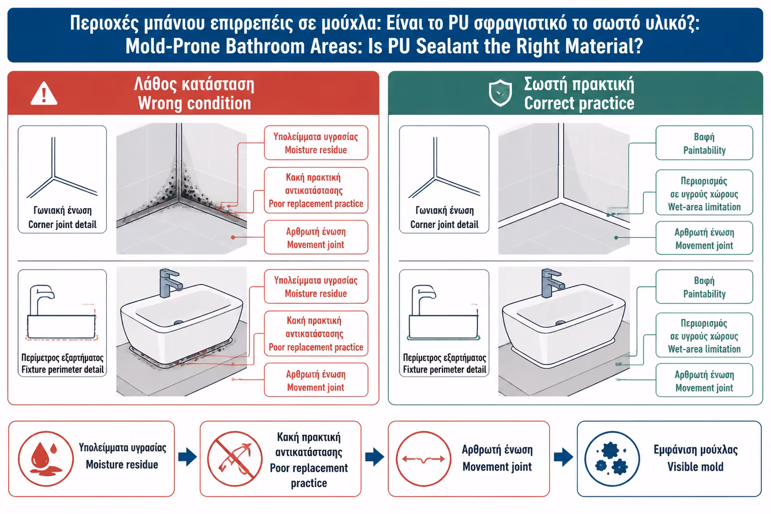 Εικονογράφηση για 8. PU sealants και μούχλα