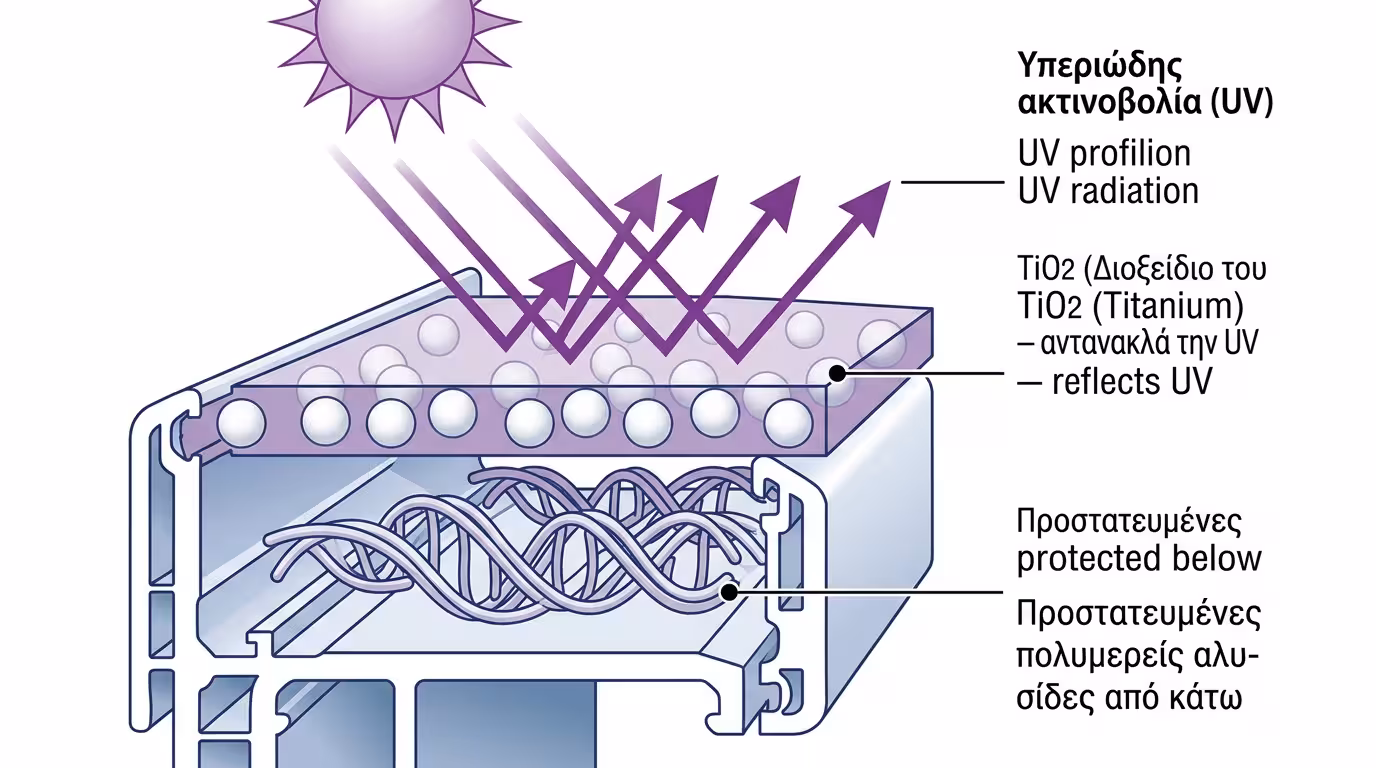 Μόριο TiO2 - φίλτρο UV στα σύγχρονα PVC