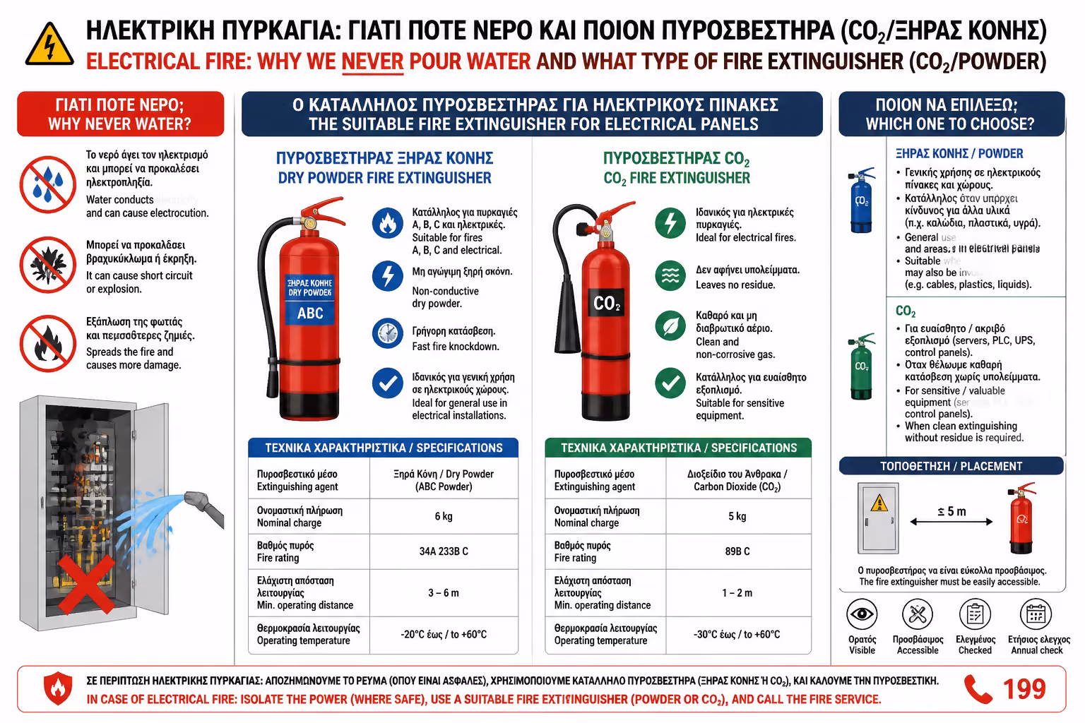 Εικονογράφηση για 3. Η Μάχη των Πυροσβεστήρων: Ξηρή Κόνις vs CO2