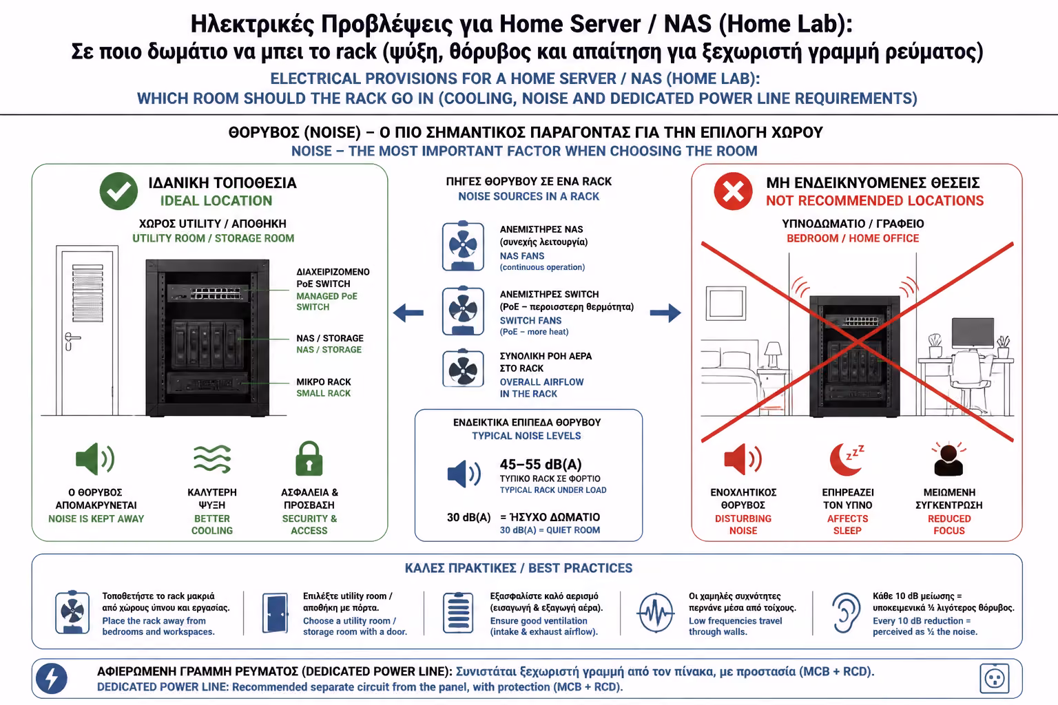 Εικονογράφηση για 1. Ο Παράγοντας Θόρυβος και η σωστή επιλογή δωματίου για το rack