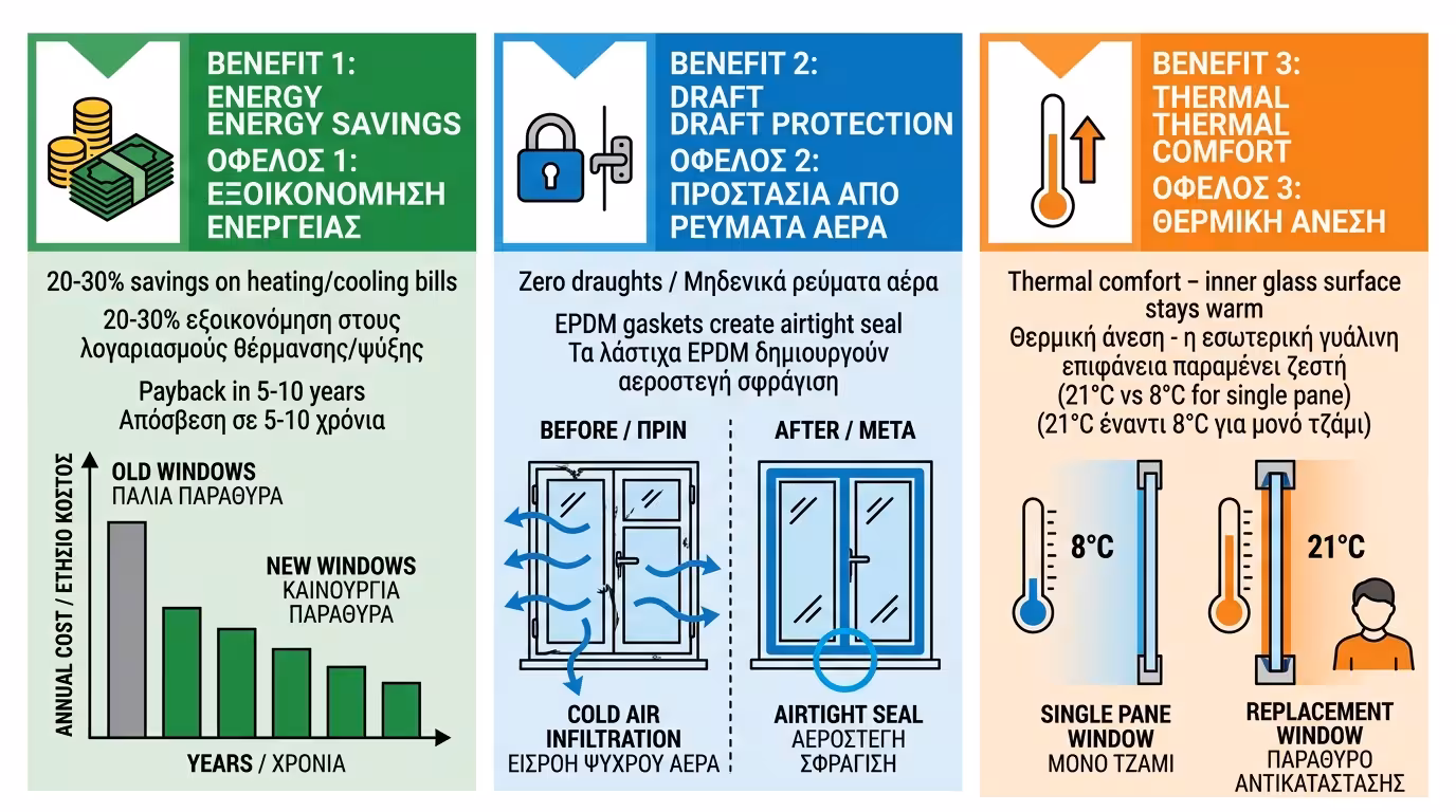 Ρεαλιστική εξοικονόμηση 20-30% στους λογαριασμούς θέρμανσης/ψύξης