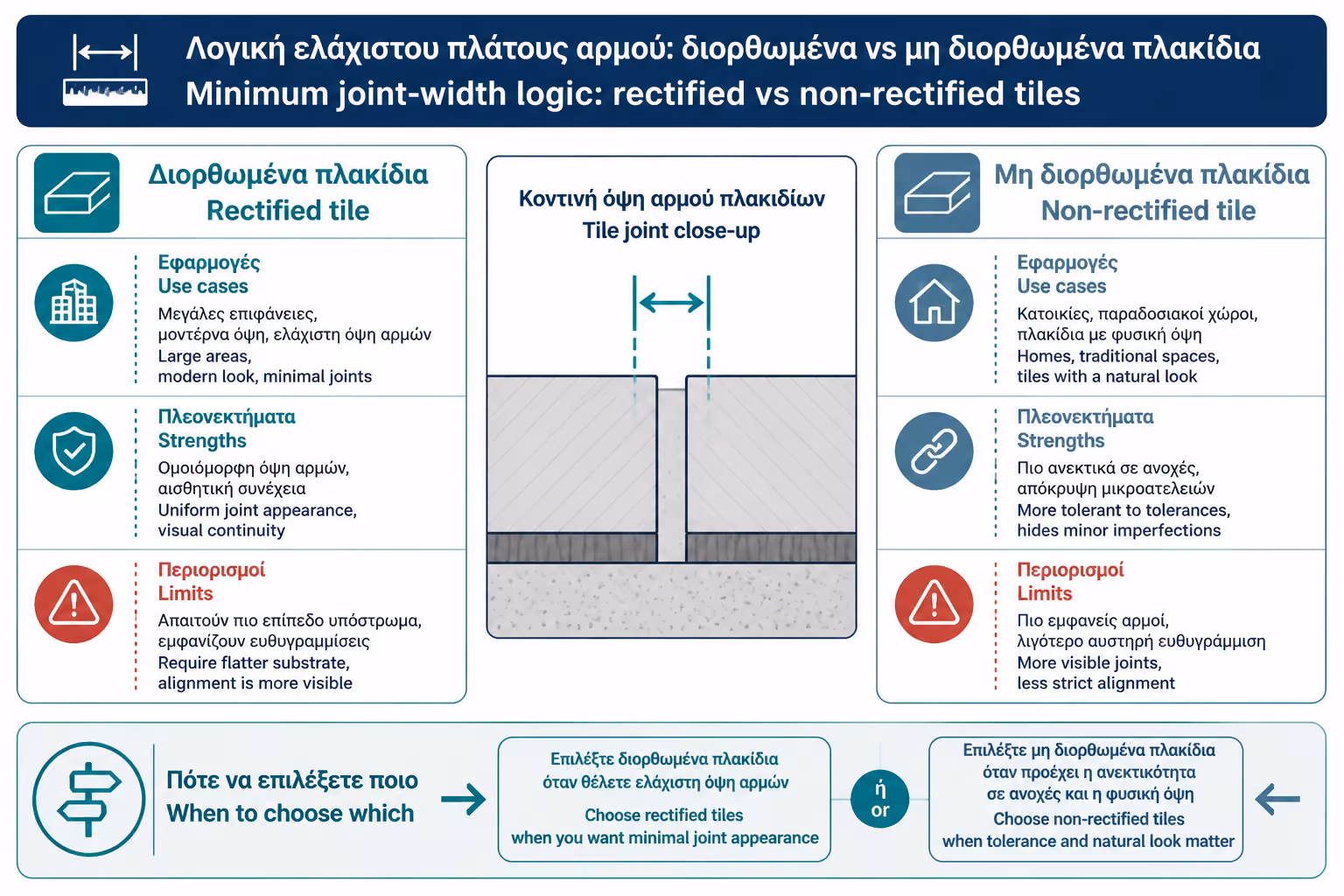 Εικονογράφηση για 4. Ελάχιστο πλάτος για ρεκτιφιέ πλακάκια