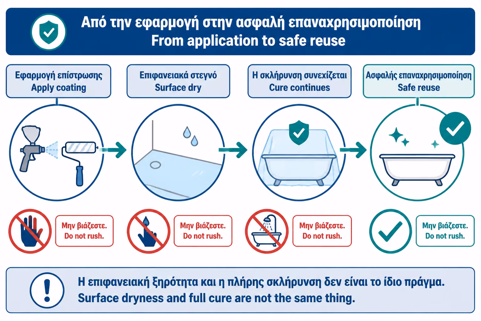 Εικονογράφηση για 10. Χρόνοι στεγνώματος και curing