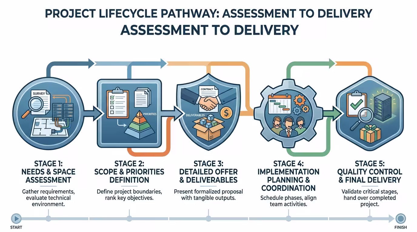 Flow visualization of the key steps in a renovation project