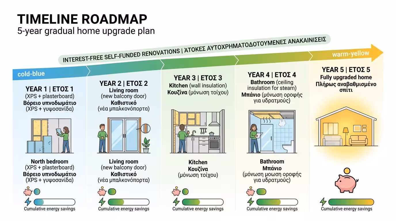 5ετές roadmap: δωμάτιο-δωμάτιο ανακαίνιση σε ετήσιες δόσεις