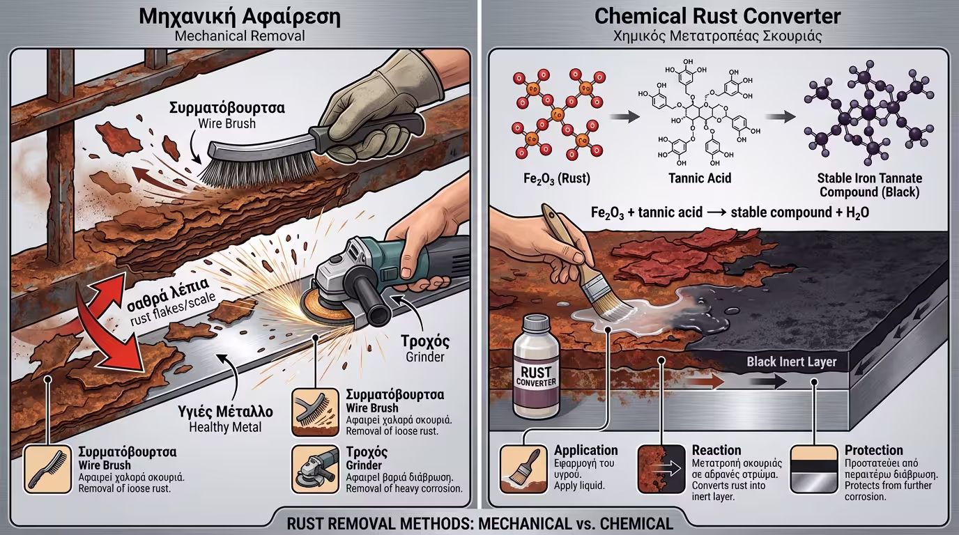 Μικροσκοπική ανάλυση διάβρωσης: άνοδος, κάθοδος και η δημιουργία οξειδίου του σιδήρου.