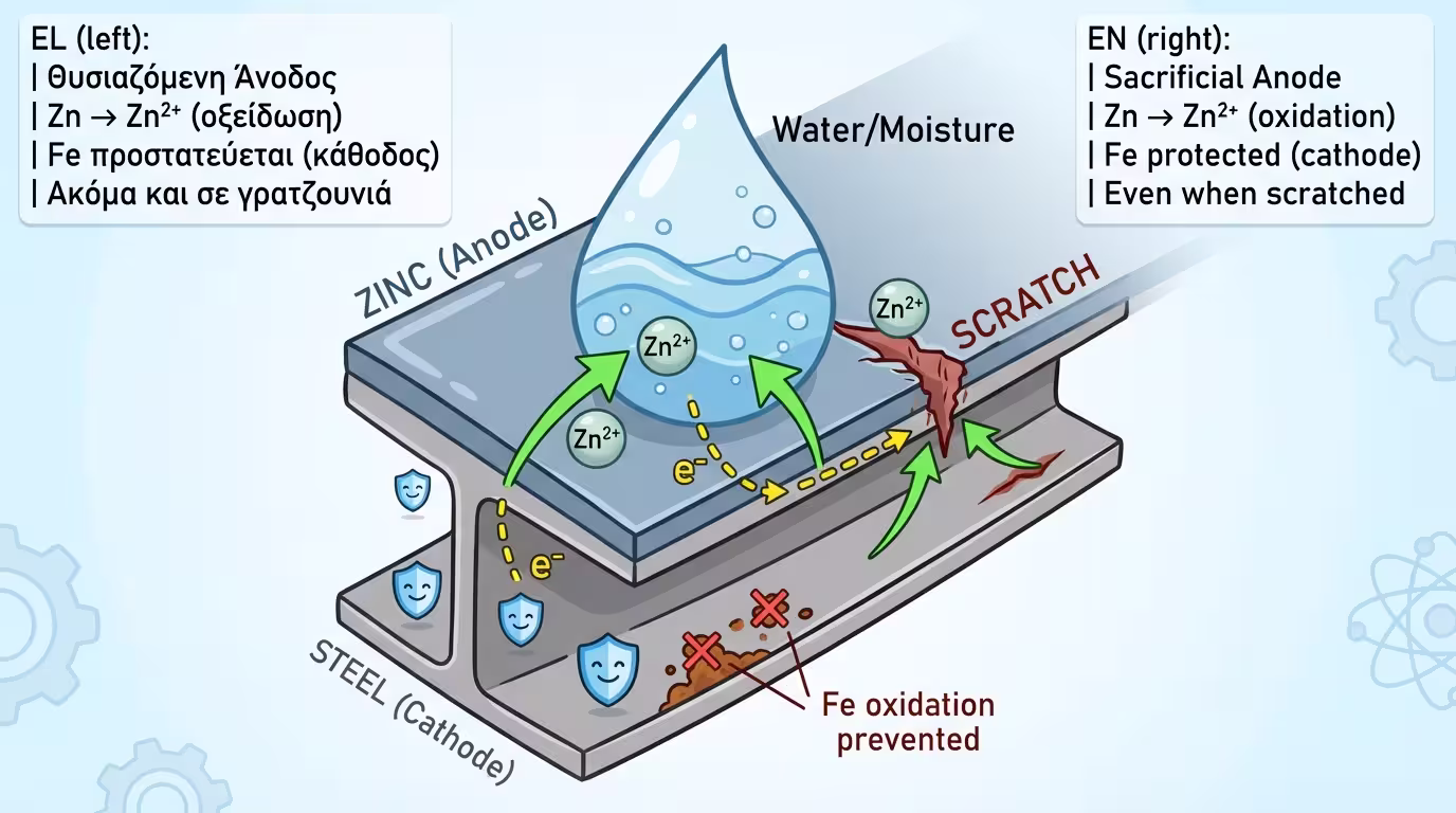 Ηλεκτροχημική σειρά μετάλλων: Ο ψευδάργυρος ως θυσιαζόμενη άνοδος (Sacrificial Anode).