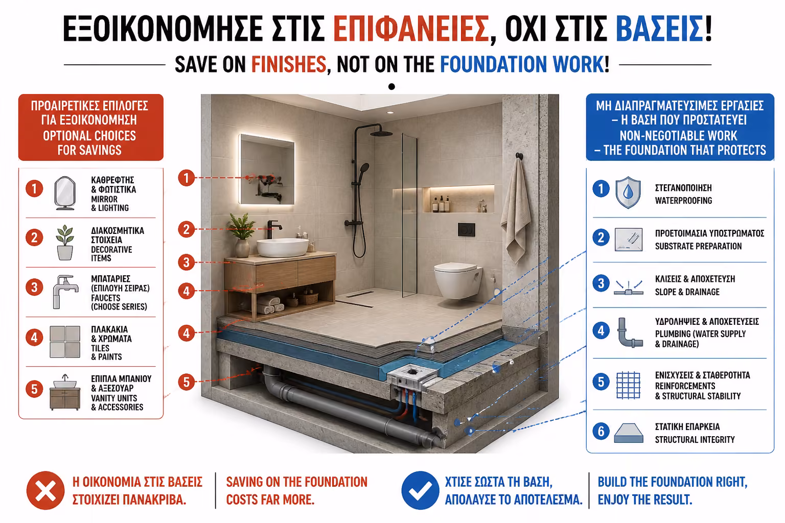 Εικονογράφηση για 1. Η Βασική Αρχή: Μην Κάνετε Οικονομία στη Βάση