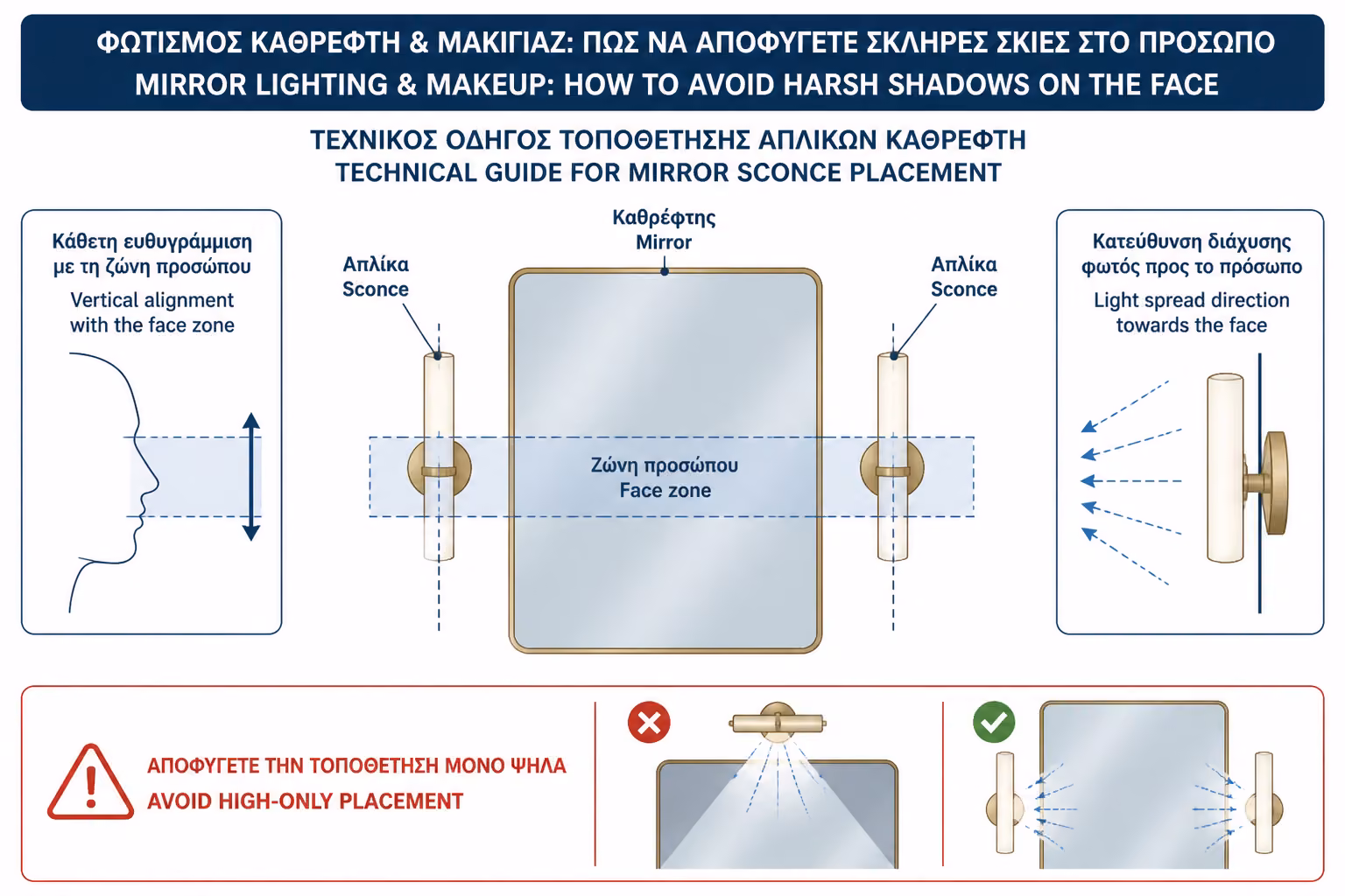 Εικονογράφηση για 5. Σε ποιο ύψος και σε ποια θέση πρέπει να μπαίνουν οι απλίκες