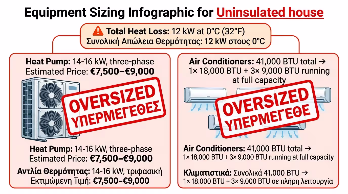 Τεράστιος εξοπλισμός για αμόνωτο σπίτι