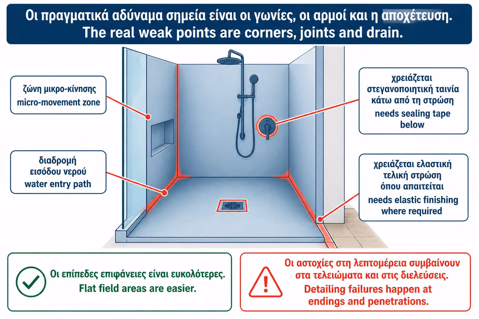 Εικονογράφηση για 6. Γωνίες, ενώσεις και σιφώνι: τα πραγματικά αδύναμα σημεία