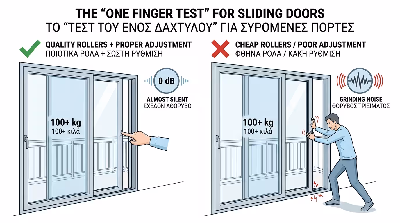 Δοκιμή κύλισης - ένα δάχτυλο, αθόρυβη λειτουργία